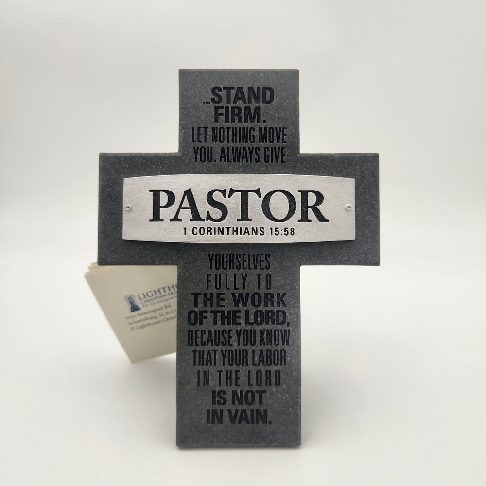 Lighthouse‎ Christian Products Gift For Pastor Cross 1 Corinthians 15:58 Plaque